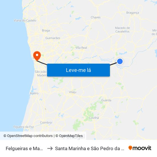 Felgueiras e Maçores to Santa Marinha e São Pedro da Afurada map