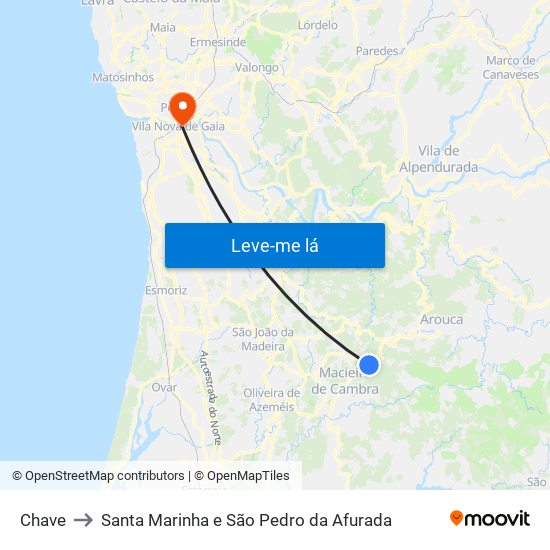 Chave to Santa Marinha e São Pedro da Afurada map