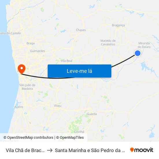 Vila Chã de Braciosa to Santa Marinha e São Pedro da Afurada map