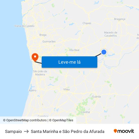 Sampaio to Santa Marinha e São Pedro da Afurada map