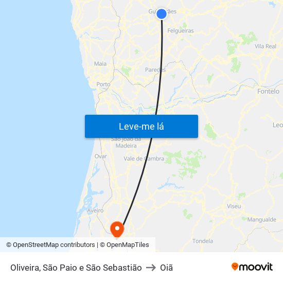 Oliveira, São Paio e São Sebastião to Oiã map