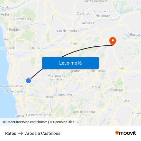 Rates to Arosa e Castelões map