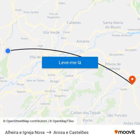 Alheira e Igreja Nova to Arosa e Castelões map