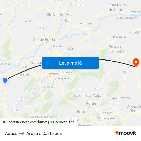 Adães to Arosa e Castelões map