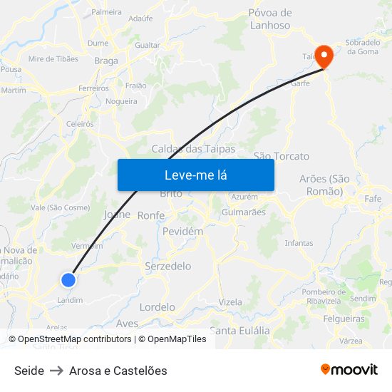 Seide to Arosa e Castelões map