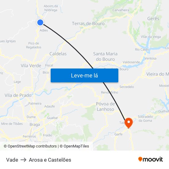 Vade to Arosa e Castelões map