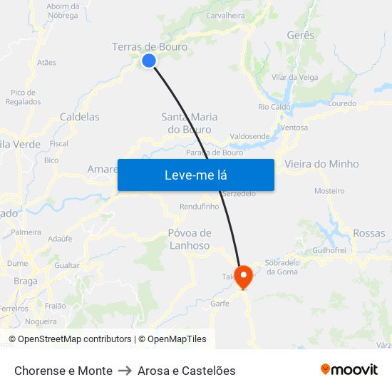 Chorense e Monte to Arosa e Castelões map