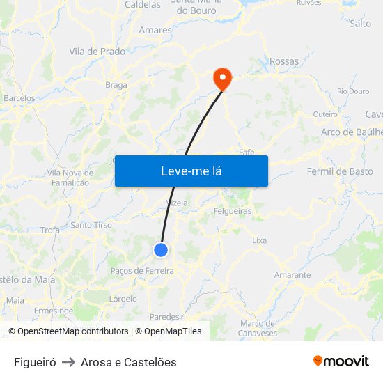 Figueiró to Arosa e Castelões map