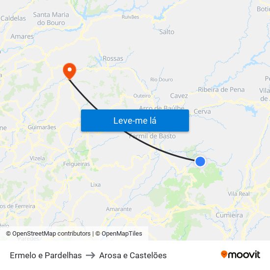 Ermelo e Pardelhas to Arosa e Castelões map