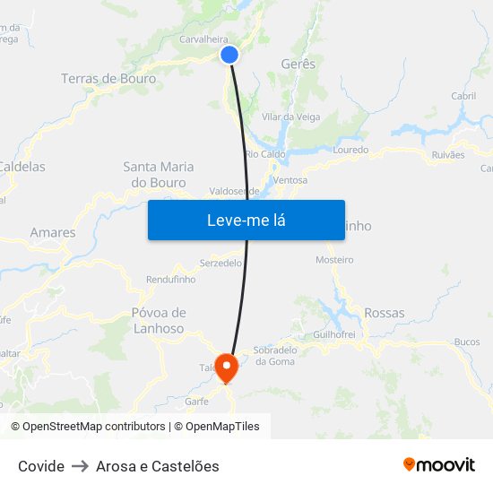 Covide to Arosa e Castelões map