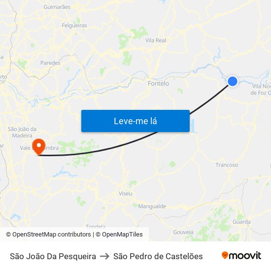 São João Da Pesqueira to São Pedro de Castelões map