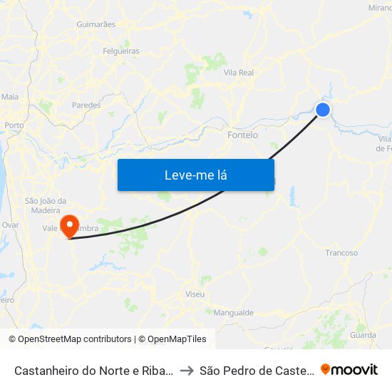 Castanheiro do Norte e Ribalonga to São Pedro de Castelões map