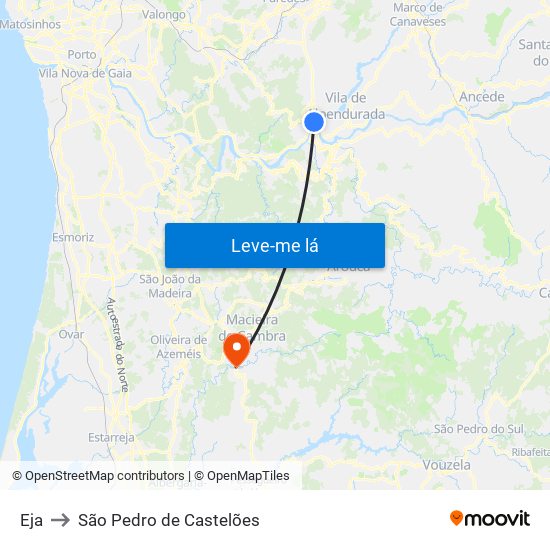 Eja to São Pedro de Castelões map