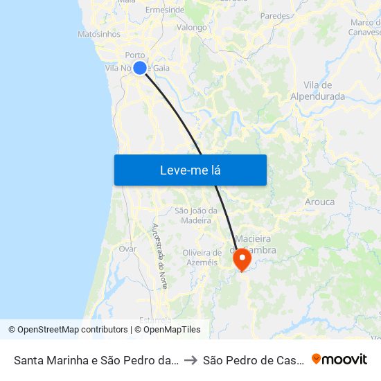 Santa Marinha e São Pedro da Afurada to São Pedro de Castelões map