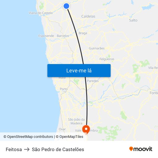 Feitosa to São Pedro de Castelões map