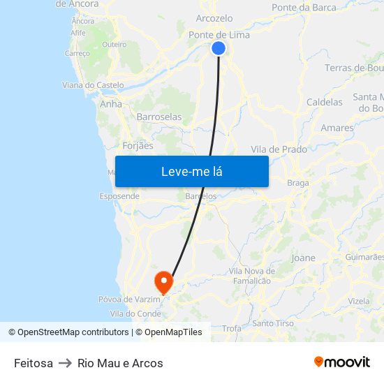 Feitosa to Rio Mau e Arcos map