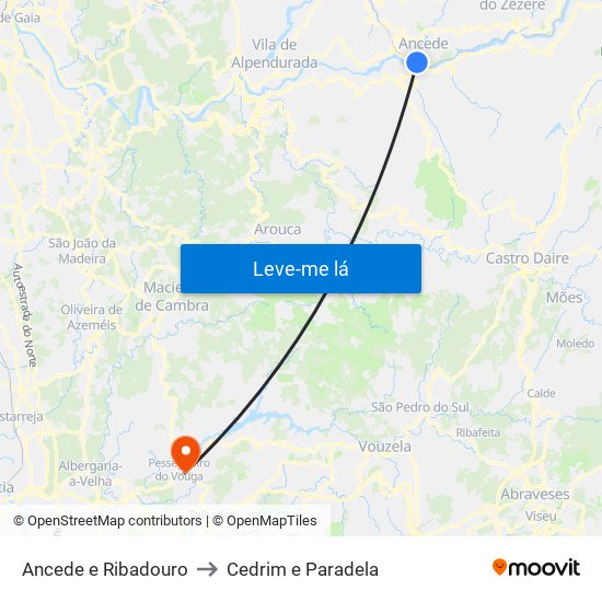 Ancede e Ribadouro to Cedrim e Paradela map