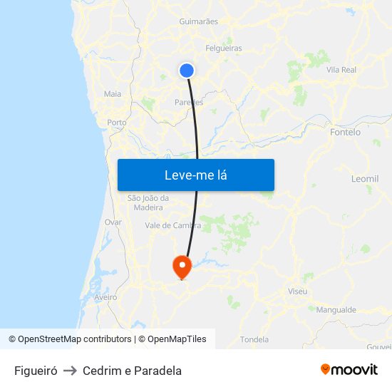 Figueiró to Cedrim e Paradela map