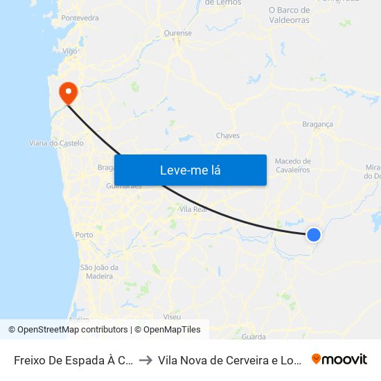 Freixo De Espada À Cinta to Vila Nova de Cerveira e Lovelhe map