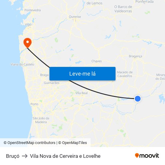 Bruçó to Vila Nova de Cerveira e Lovelhe map