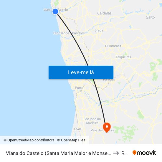 Viana do Castelo (Santa Maria Maior e Monserrate) e Meadela to Roge map