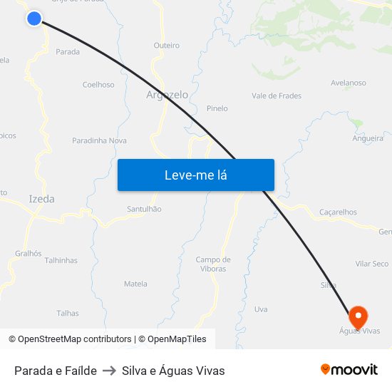 Parada e Faílde to Silva e Águas Vivas map