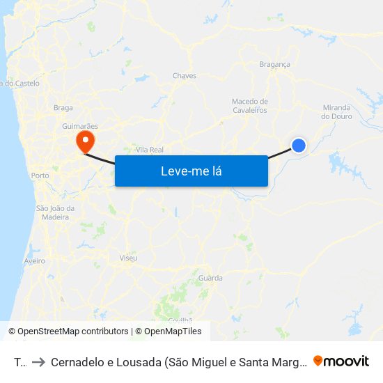 Tó to Cernadelo e Lousada (São Miguel e Santa Margarida) map