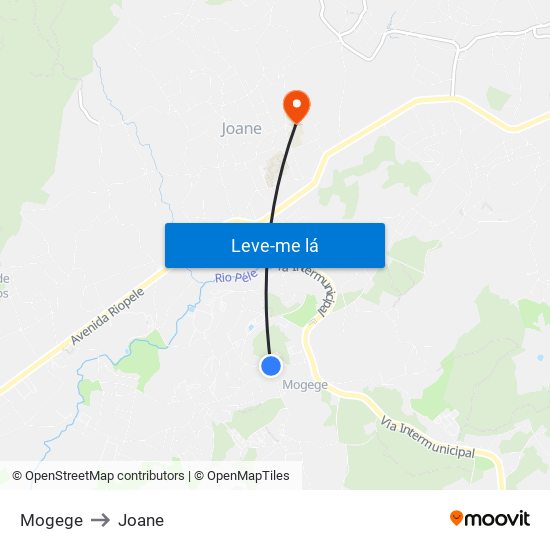 Mogege to Joane map