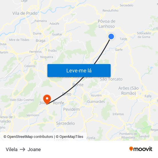 Vilela to Joane map