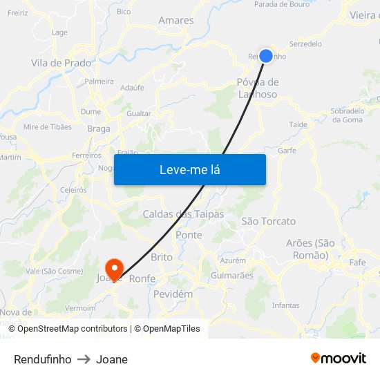 Rendufinho to Joane map