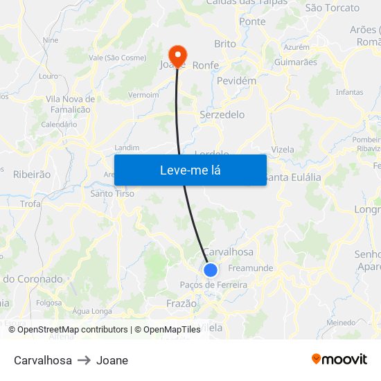 Carvalhosa to Joane map