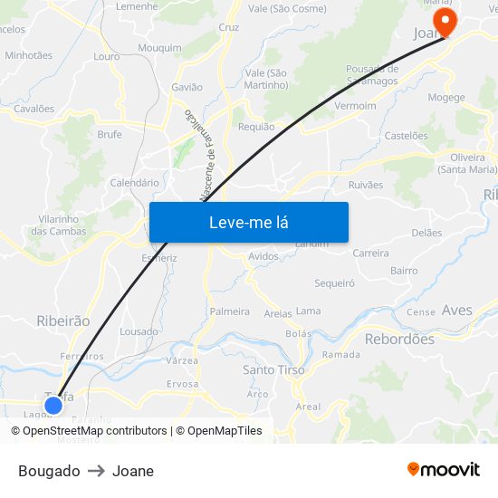 Bougado to Joane map