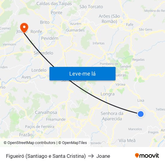 Figueiró (Santiago e Santa Cristina) to Joane map