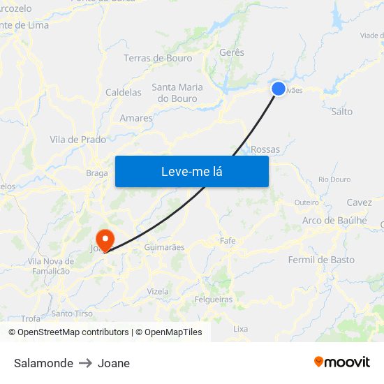 Salamonde to Joane map