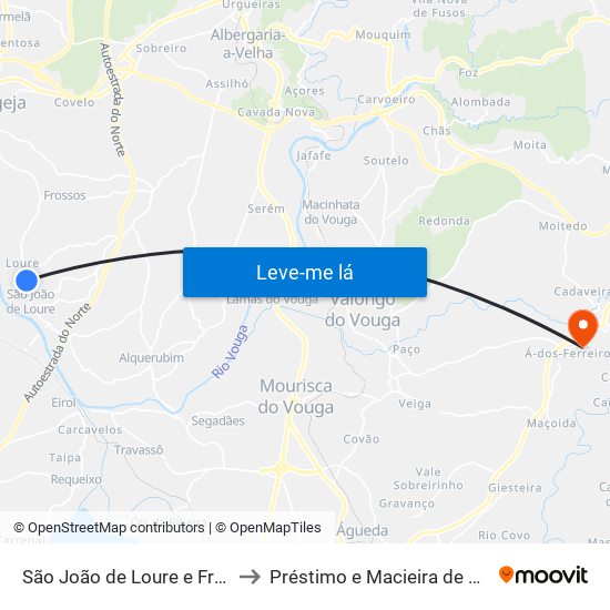 São João de Loure e Frossos to Préstimo e Macieira de Alcoba map