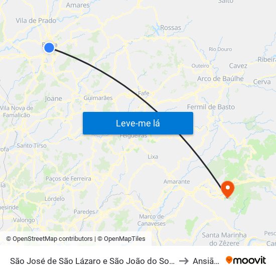 São José de São Lázaro e São João do Souto to Ansiāes map