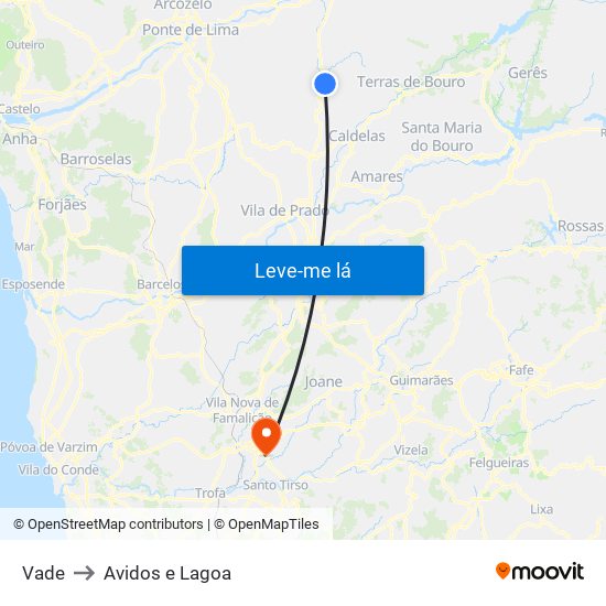 Vade to Avidos e Lagoa map