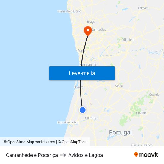 Cantanhede e Pocariça to Avidos e Lagoa map