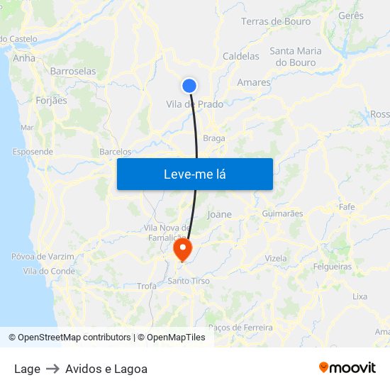 Lage to Avidos e Lagoa map