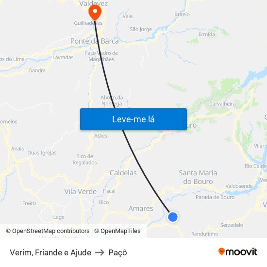 Verim, Friande e Ajude to Paçô map