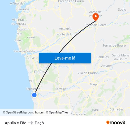 Apúlia e Fão to Paçô map