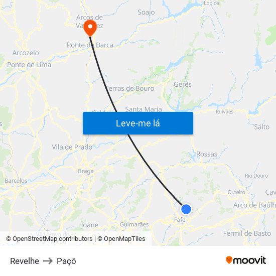 Revelhe to Paçô map