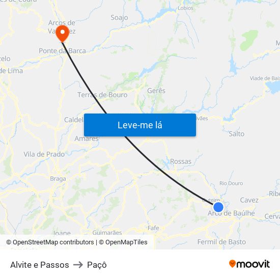 Alvite e Passos to Paçô map