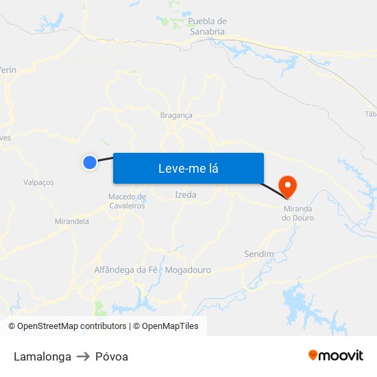 Lamalonga to Póvoa map