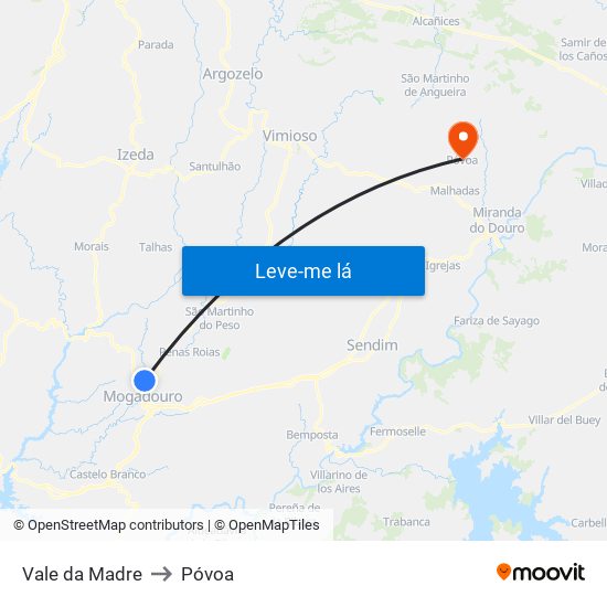 Vale da Madre to Póvoa map