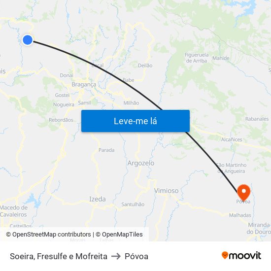 Soeira, Fresulfe e Mofreita to Póvoa map