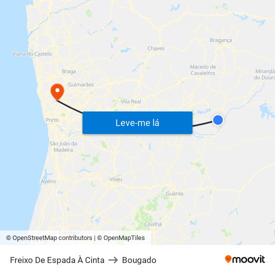 Freixo De Espada À Cinta to Bougado map