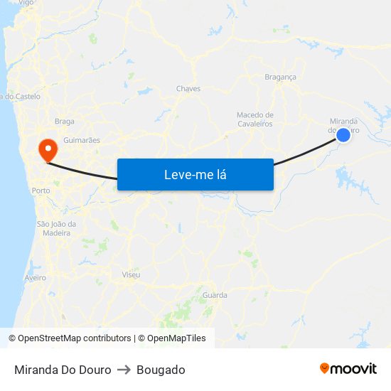 Miranda Do Douro to Bougado map