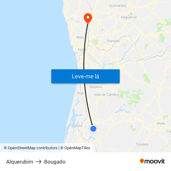 Alquerubim to Bougado map