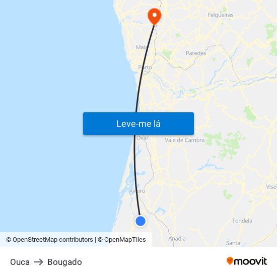 Ouca to Bougado map